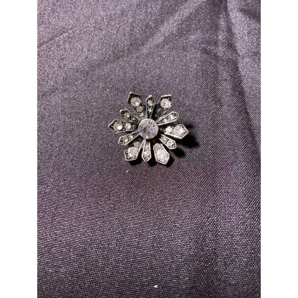 1950s Clear Semi-Precious‎ Stone Snowflake Brooch (Br)